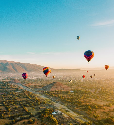 Hot air balloons in Mexico